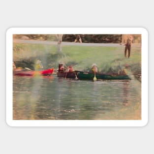 Canoes in the Summertime illustration Sticker